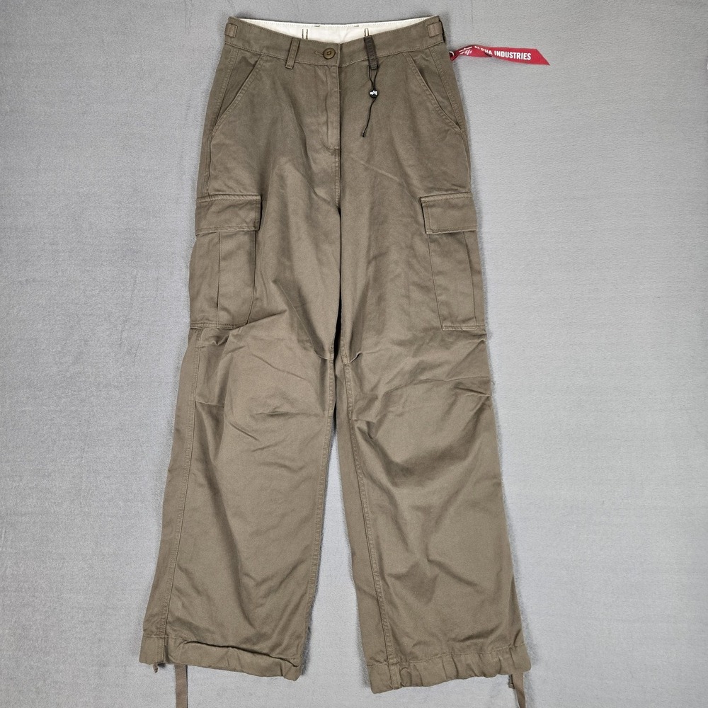 Alpha Industries M-65 Wide-Leg Pants Womens 27/28 Olive Military Field Relaxed